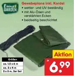 Netto Marken-Discount living GARDEN Gewebeplane inkl. Kordel Angebot