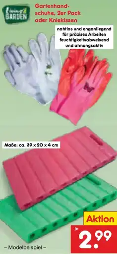 Netto Marken-Discount living GARDEN Gartenhandschuhe, 2er Pack oder Kniekissen Angebot