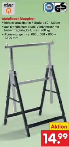 Netto Marken-Discount star Metallbock klappbar Angebot