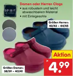 Netto Marken-Discount SPIRIT Damen oder Herren Clogs Angebot