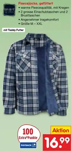 Netto Marken-Discount SPIRIT Fleecejacke, gefüttert Angebot