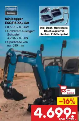 Netto Marken-Discount Minibagger EXC815 XXL Set Angebot