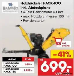 Netto Marken-Discount BAMATO Holzhäcksler HACK-100 inkl. Abdeckplane Angebot