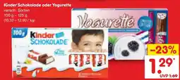 Netto Marken-Discount Kinder Schokolade oder Yogurette Angebot