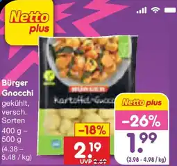 Netto Marken-Discount Bürger Gnocchi Angebot