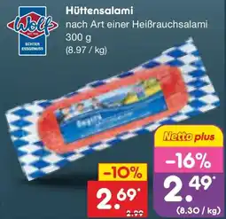 Netto Marken-Discount Wolf Hüttensalami Angebot