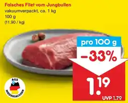 Netto Marken-Discount Falsches Filet vom Jungbullen Angebot