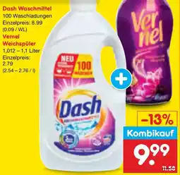 Netto Marken-Discount Dash Waschmittel oder Vernel Weichspüler Angebot