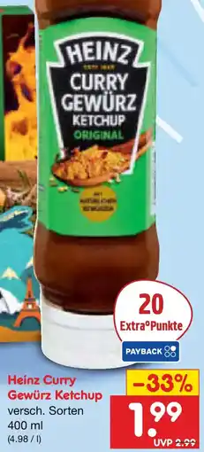 Netto Marken-Discount Heinz Curry Gewürz Ketchup Angebot
