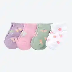 NKD Baby-Mädchen-Sneaker-Socken mit Schmetterlings- und Blumenmotiv, 4er-Pack Angebot