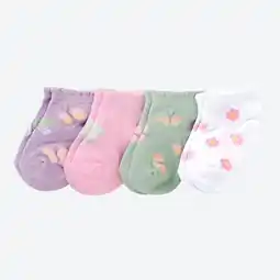 NKD Baby-Mädchen-Sneaker-Socken mit Schmetterlings- und Blumenmotiv, 4er-Pack Angebot