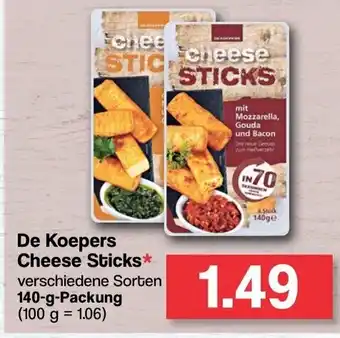 Famila Nord West De Koepers Cheese Sticks 140g Angebot