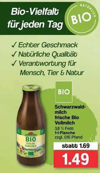 Famila Nord West Schwarzwald milch frische Bio Vollmilch 1l Angebot