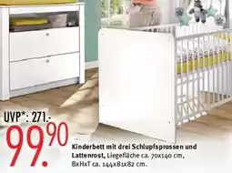 Trends Möbel Kinderbett mit drei Schlupfsprossen und Lattenrost Angebot