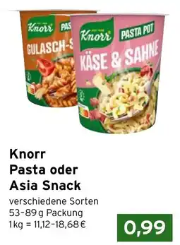 CAP Markt Knorr Pasta oder Asia Snack Angebot