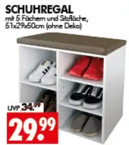 Wreesmann SCHUHREGAL mit 5 Fächern und Sitzfläche Angebot