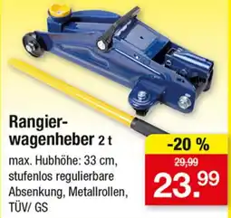 Zimmermann Rangierwagenheber 2 t Angebot