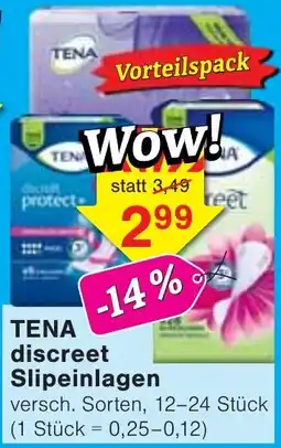 Wiglo Wunderland TENA discreet Slipeinlagen Angebot