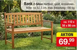 Zimmermann Bank 2-Sitzer Hartholz, geölt, Armlehnen- Angebot
