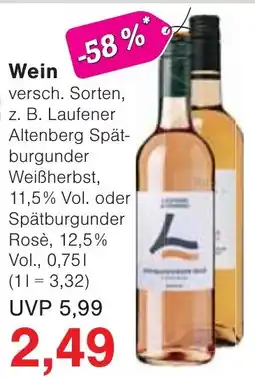 Wiglo Wunderland Laufener Spätburgunder Weißherbst Angebot