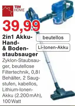 Wiglo Wunderland TIM HOME 2in1 Akku-Hand- & Bodenstaubsauger Angebot
