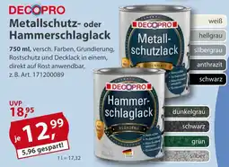 Sonderpreis Baumarkt DECOPRO Metallschutz- oder Hammerschlaglack Angebot