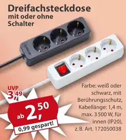 Sonderpreis Baumarkt Dreifachsteckdose mit oder ohne Schalter Angebot