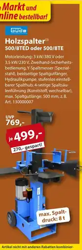 Sonderpreis Baumarkt GÜDE Holzspalter Angebot