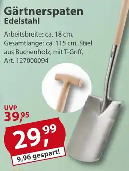 Sonderpreis Baumarkt Gärtnerspaten Edelstahl Angebot