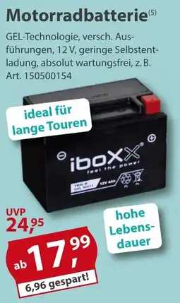 Sonderpreis Baumarkt Motorradbatterie iboXX Angebot
