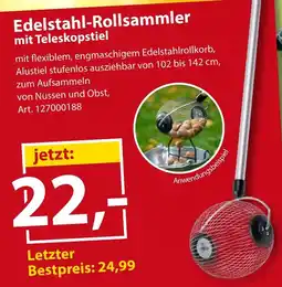 Sonderpreis Baumarkt Edelstahl-Rollsammler mit Teleskopstiel Angebot