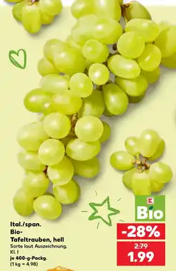 Kaufland Ital./span. Bio Tafeltrauben, hell Angebot