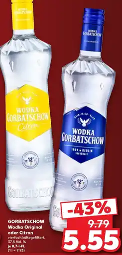 Kaufland GORBATSCHOW Wodka Original oder Citron Angebot