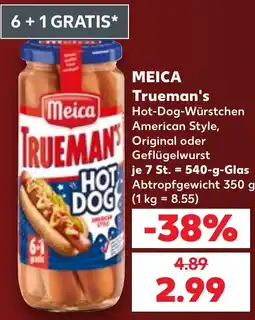 Kaufland Meica Trueman's Hot-Dog-Würstchen Angebot