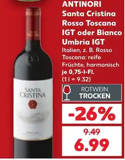 Kaufland ANTINORI Santa Cristina Rosso Toscana IGT oder Bianco Umbria IGT Angebot