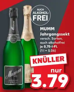 Kaufland MUMM Jahrgangssekt Angebot