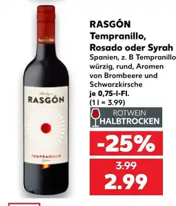 Kaufland RASGÓN Tempranillo Angebot
