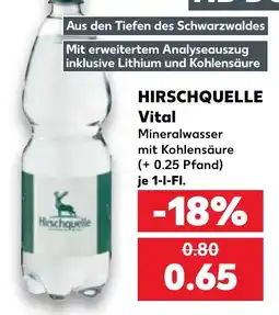 Kaufland HIRSCHQUELLE Vital Mineralwasser mit Kohlensäure Angebot