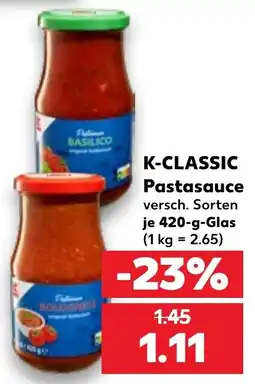 Kaufland K-CLASSIC Pastasauce Angebot