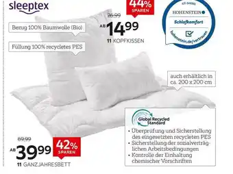 XXXLutz Sleeptex Kopfkissen, Ganzjahresbett Angebot