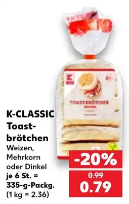 Kaufland K-CLASSIC Toastbrötchen Angebot