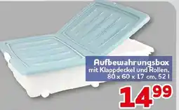 CENTERSHOP Aufbewahrungsbox mit Klappdeckel und Rollen Angebot