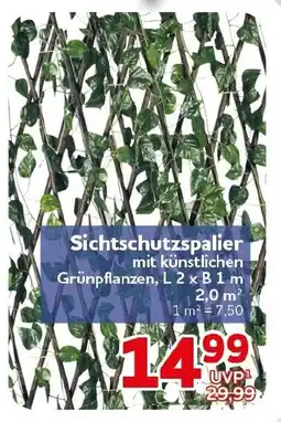 CENTERSHOP Sichtschutzspalier mit künstlichen GrünPflanzen Angebot