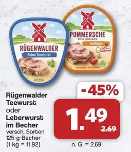 Famila Nord West Rügenwalder Teewurst oder Leberwurst Angebot
