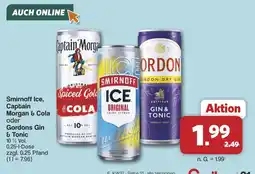 Famila Nord West Smirnoff Ice, Captain Morgan & Cola oder Gordons Gin & Tonic Angebot