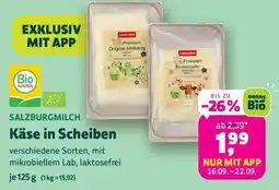 Denns BioMarkt Salzburgmilch Käse in Scheiben Angebot