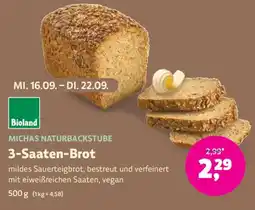 Denns BioMarkt Michas Naturbackstube 3-Saaten-Brot Angebot
