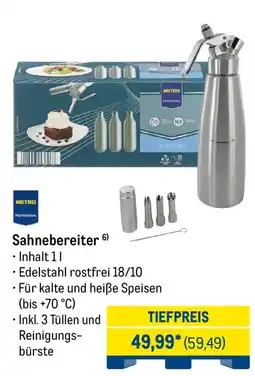 METRO Sahnebereiter 6) METRO PROFESSIONAL Angebot