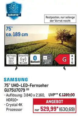 METRO SAMSUNG 75" UHD-LED-Fernseher Angebot