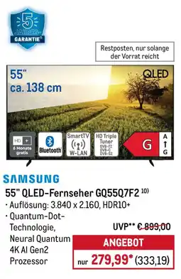 METRO SAMSUNG 55" QLED-Fernseher GQ55Q7F2 Angebot